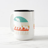 beer 2 cubs mama beer tweeling moeder 2 kinderen tweekleurige koffiemok (Voorkant links)