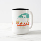 beer 2 cubs mama beer tweeling moeder 2 kinderen tweekleurige koffiemok (Voorkant rechts)