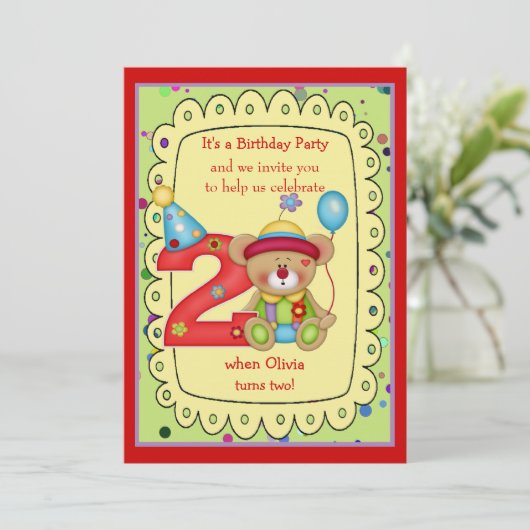 Beer 2 jaar Cute Birthday Kaart (Staand voorkant)