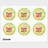 Beer 2 jaar Cute Birthday Ronde Sticker (Vel)