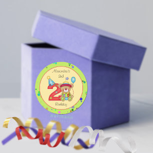 Beer 2 jaar Cute Birthday Ronde Sticker