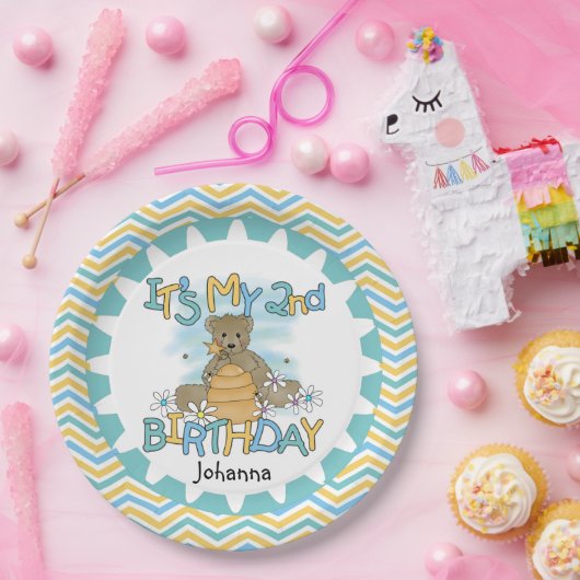 Beer 2e Happy Birthday Paper Borden Papieren Bordje (Feest)