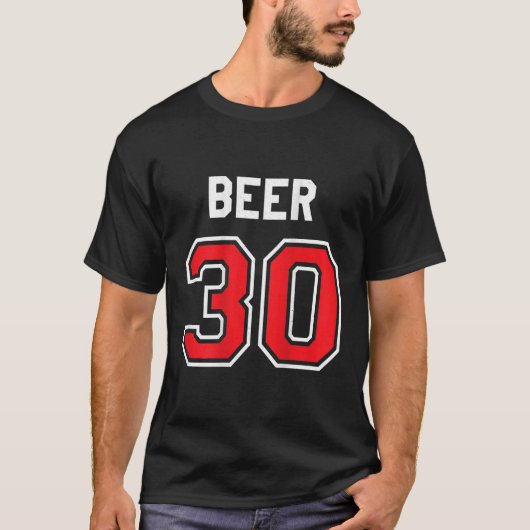 Beer 30 Athlete Uniform Jersey Funny Gag Gift Joke T-shirt (Voorkant)