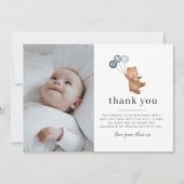 Beer 3 Blauwe Ballons Foto Hartelijk dank Kaart (Voorkant)