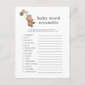 Beer 3 bruine ballonnen - Baby Word Scramble spel Briefkaart (Voorkant)