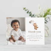 Beer 3 bruine ballonnen Foto: Dank u Kaart (Staand voorkant)