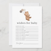 Beer 3 Bruine ballonnen Vereist Baby Kaart (Voorkant)