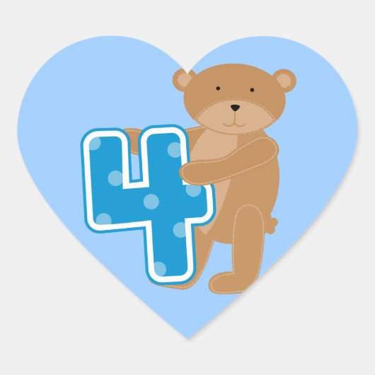 Beer 4e Verjaardag Tshirts en geschenken Hart Sticker (Voorkant)