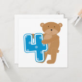 Beer 4e Verjaardag Tshirts en geschenken Kaart (Voorkant / Achterkant in situ)