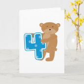 Beer 4e Verjaardag Tshirts en geschenken Kaart (Gele Bloem)