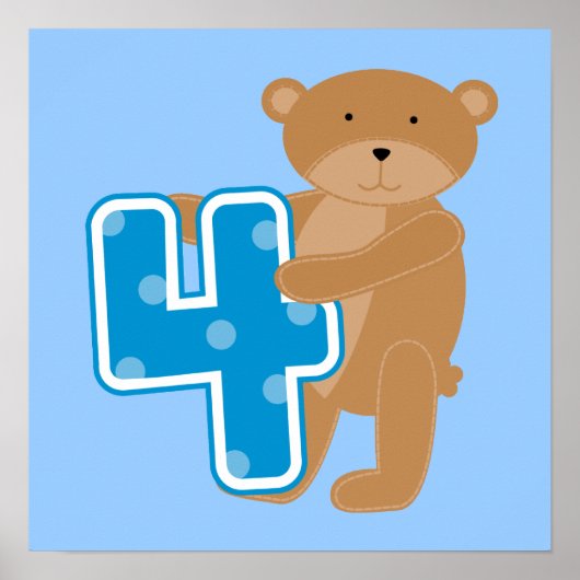 Beer 4e Verjaardag Tshirts en geschenken Poster (Voorkant)