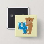 Beer 4e Verjaardag Tshirts en geschenken Vierkante Button 5,1 Cm (Voorkant /achterkant)