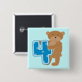 Beer 4e Verjaardag Tshirts en geschenken Vierkante Button 5,1 Cm (Voorkant /achterkant)