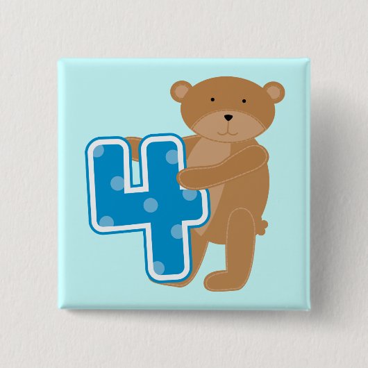 Beer 4e Verjaardag Tshirts en geschenken Vierkante Button 5,1 Cm (Voorkant)