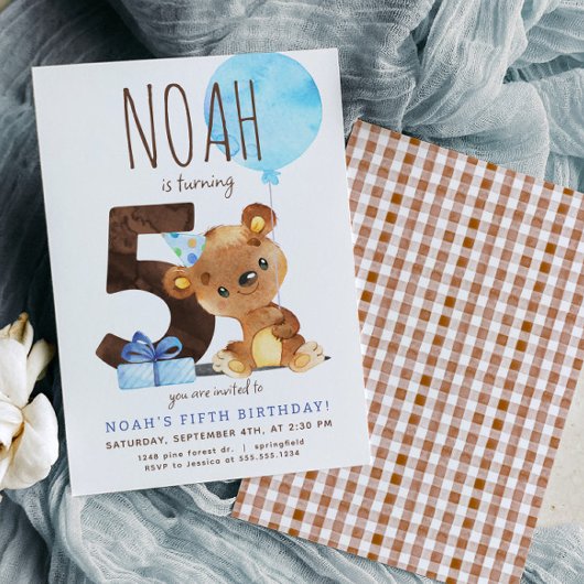 Beer 5e verjaardagsuitnodiging kaart