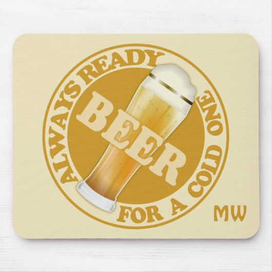 BEER aangepaste monogram mousepad Muismat (Voorkant)
