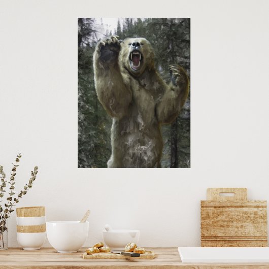 BEER AANSLAG OP HET SPOOR POSTER (Keuken)