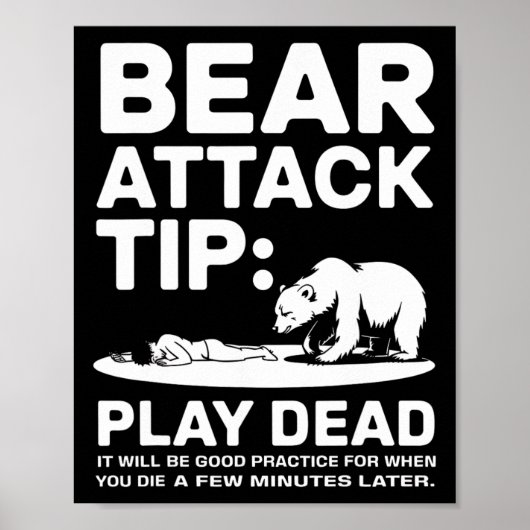 Beer Aanval Tip Doe Dood Grappig Kamperen Wandel D Poster (Voorkant)