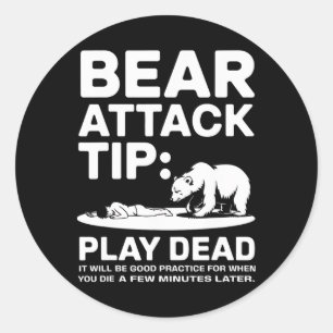 Beer Aanval Tip Doe Dood Grappig Kamperen Wandel D Ronde Sticker