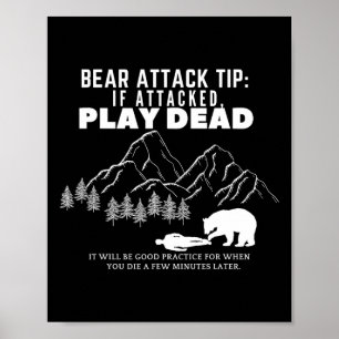 Beer Aanval Tip Grappig Kamperen Wandel Avontuur Poster