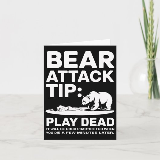 Beer Aanval Tip Speel Dead Funny Camping Wandelsch Kaart (Voorkant)