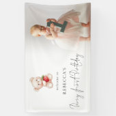 Beer Aardbei Foto Welkom Berry Eerste Verjaardag Spandoek (Verticaal)