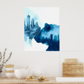 Beer Abstracte Waterverf art. Poster (Keuken)