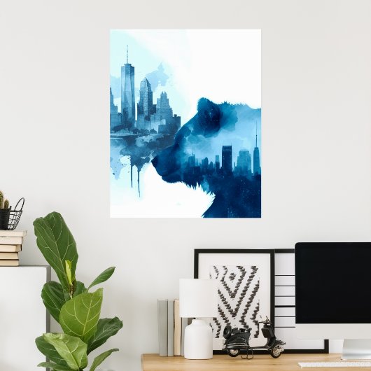 Beer Abstracte Waterverf art. Poster (Thuiskantoor)