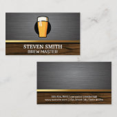 Beer | Achtergrond metalen en hout Visitekaartje (Voorkant / Achterkant)