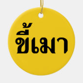 Beer Addict Kee Mao in Thai Language Keramisch Ornament (Voorkant)