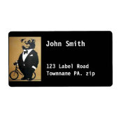 Beer Adreslabel zwart Etiket (Voorkant)