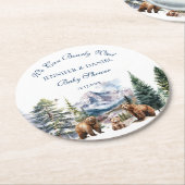 Beer Adventure Cozy Winter Beer Mountain Ronde Kartonnen Onderzetter (Gebogen)