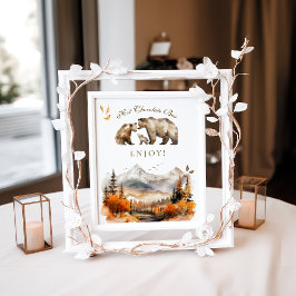 Beer Adventure Herfst Mountain Baby shower Bar Poster