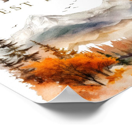 Beer Adventure Herfst Mountain Baby shower Guest Poster (Hoek)