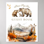 Beer Adventure Herfst Mountain Baby shower Guest Poster (Voorkant)