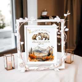 Beer Adventure Herfst Mountain Luier Baby shower Poster