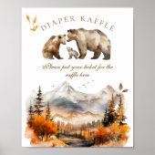 Beer Adventure Herfst Mountain Luier Baby shower Poster (Voorkant)