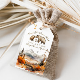 Beer Adventure Herfst Mountain Neutraal Baby showe Cadeaulabel