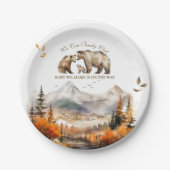 Beer Adventure Herfst Mountain Neutraal Baby showe Papieren Bordje (Voorkant)