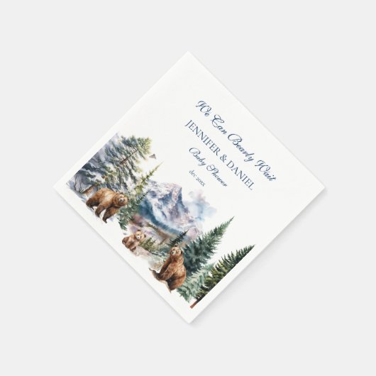 Beer Adventure Snow Mountain Bearly Baby shower Servet (Hoek)