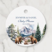 Beer Adventure Snow Mountain Winter Baby shower Bedankjes Labels (Voorkant)