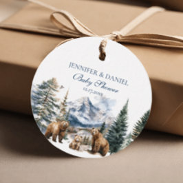 Beer Adventure Snow Mountain Winter Baby shower Bedankjes Labels