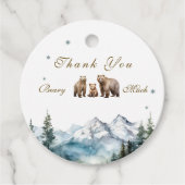 Beer Adventure Snowy Mountains Baby shower Bedankjes Labels (Voorkant)