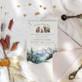 Beer Adventure Winter Mountains Baby shower Kaart