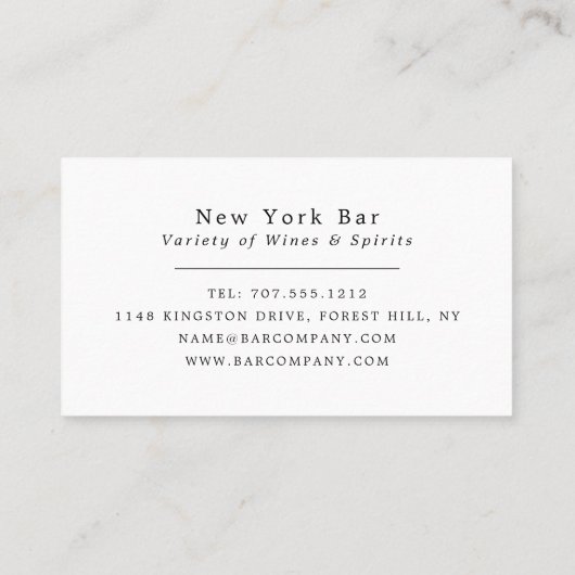 Beer & Ale Display, Pub/Brewery Visitekaartje (Achterkant)