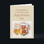 Beer Ale Funny Son Birthday Good Time Card Kaart<br><div class="desc">Ter herinnering: een paar geweldige tijden Happy Birthday Son met bier en ale alcohol drinken</div>
