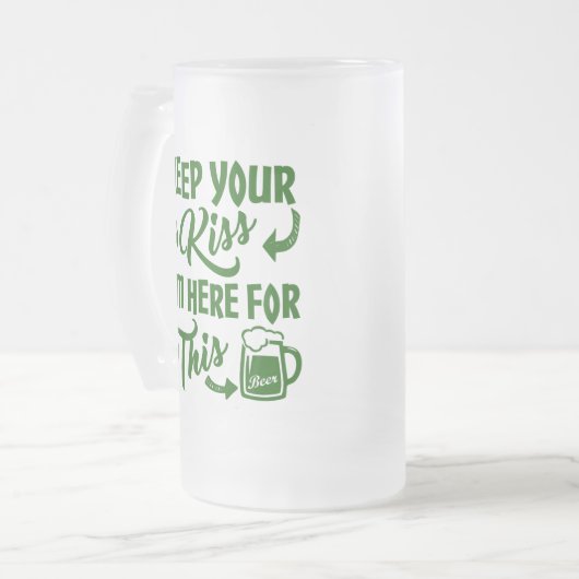 Beer Allegiance Funny Irish Drink Matglas Bierpul (Voorkant links)