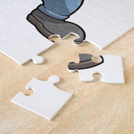 Beer als ambachtsman met gereedschapsdoos legpuzzel (Zijkant)