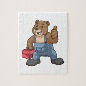 Beer als ambachtsman met gereedschapsdoos legpuzzel (Verticaal)