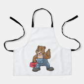 Beer als ambachtsman met gereedschapsdoos schort (Voorkant)